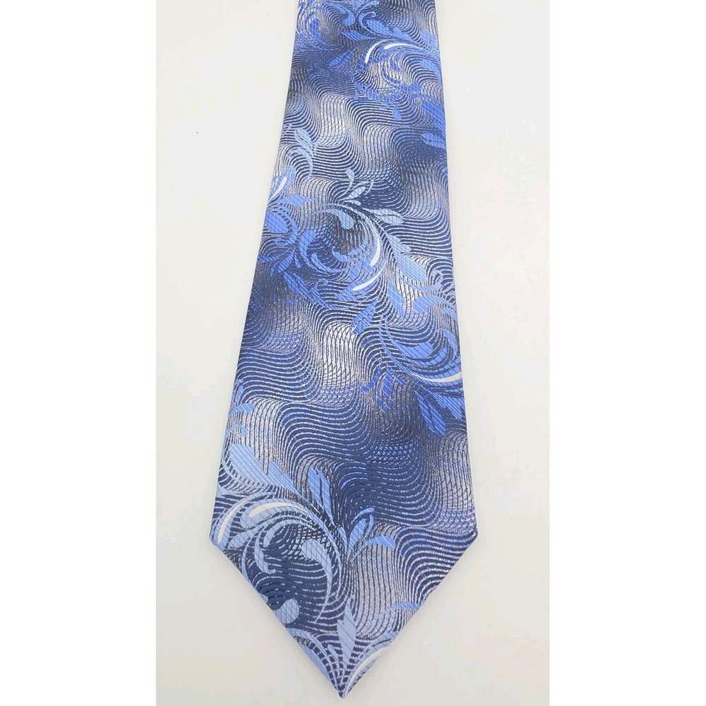 Van Heusen Men's Tie Blue Silver Designer Swirls Texture Necktie 3.0'' 5158